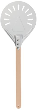 SEWACC Pelle à Pizza en Alliage Léger 20 CM Manche en Bois, Spatule Rotative pour Cuisson de Tartes, Biscuits et Crêpes au Four Maison