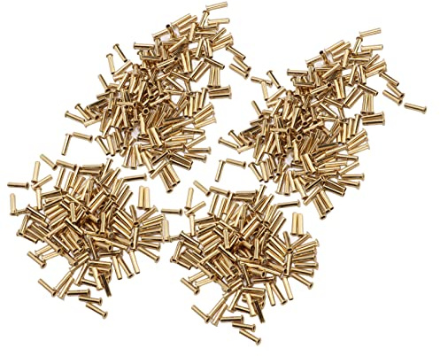 SIXRUN 500 Rivetti Cavi Decorativi in ​​ottone per la Creazione di Gioielli Fai da Te e Artigianato in Pelle, 500 Pezzi/pacco per Abbigliamento, Accessori per Borse (2,5x11x3,8 mm)