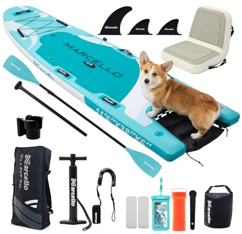 Paddle board, 11’x 35 x 6 Ultra-Wide Inflatable Paddle Board for Adults, SUP Board with Backpack, Waterproof Storage Bag, Hand Pump, Waterprrof Phone Case Repair Kit for Yoga, Fishing, Surfing