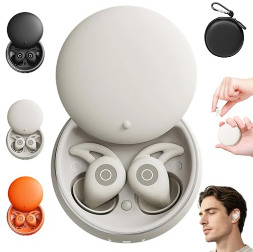 Donubiiu 2026 Écouteurs Bluetooth pour moto, mini écouteurs invisibles avec ANC, écouteurs intra-auriculaires confortables pour anti-ronflement, sommeil, mouvement, voyage et tout casque (B)