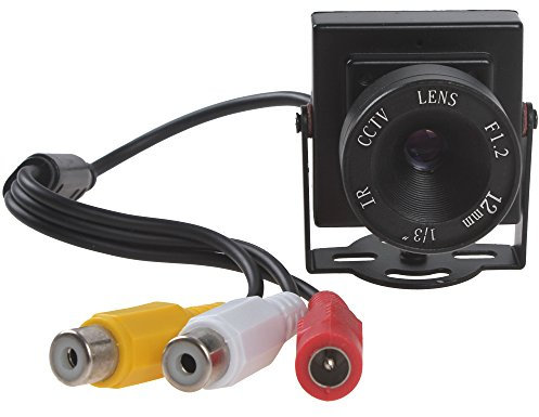 ePathChina® videocamera con lente focale da 12 mm 84 mm, sensore CMOS HD, DC 12 V, mini telecamera nascosta di sicurezza, camera a colori CCTV con supporto all’uscita audiovideo, per interni, per videosorveglianza a circuito chiuso, per video meeting, scuole, supermercati, uffici, TV standard – PAL