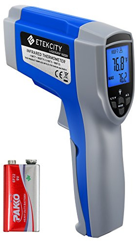 Etekcity Infrared Thermometer 1022D (Not for Human) Dual Laser Temperature Gun Non-contact-58℉~1022℉ (-50℃ ~ 550℃) with Adjustable Emissivity & Max Measure, Plastic, Yellow