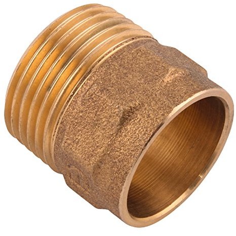 Sanitop-Wingenroth 11164 5 Rotguss-Übergangsnippel Nummer 4243G, 1 Stück, 28 mm x 1 Zoll AG