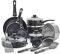 GreenLife Soft Grip Healthy Ceramic Nonstick 16 Piece Kitchen Cookware Pots and Pans Set, Includes Frying Pan Skillets Sauce and Casserole, PFAS-Free, Oven Safe, Black