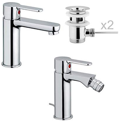 Set de lavabo et bidet avec pilette