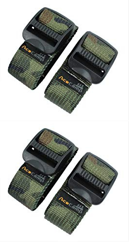 AceCamp 2X Koffergurt Kofferband Packriemen Breit extra stark Allzweckgurt, Doppelpack Camo Green - 2.5 x 65cm, 90469
