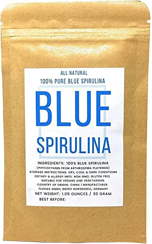 Spirulina Blu Pura Al 100% - Ficocianina - Colorante Alimentare Blu Intenso - Arthrospira Platensis