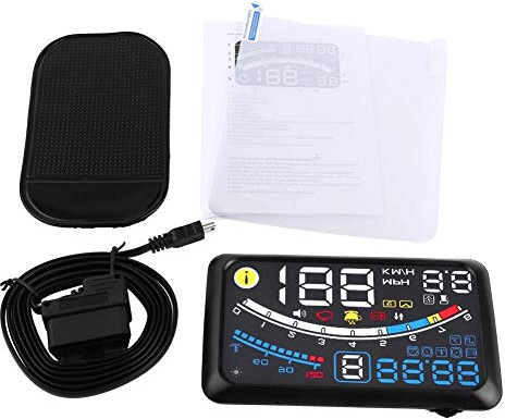 KSTE HD Head-up-Display, 5,5 HD OBD2 Auto HUD Head Up Speed Display Over Speed Warning Plug Play