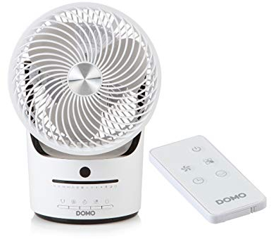 DOMO DO8148 Tischventilator - Zirkulationsventilator - 360 ° Umlauf - Ø 25 cm - 3 Geschwindigkeiten - Digitale Einstellung - Weiß