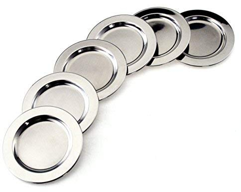 FranquiHOgar | Set de 6 paneras individuales redondas de acero inoxidable diámetro 14,5 cm | Modelo Avignon | Elegancia en tu mesa | Menaje