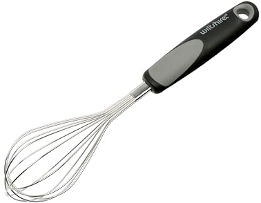 Wiltshire Classic Whisk, Stainless Steel, Egg Whisk, Baking & Whipping Balloon Whisk, Anti-Slip Soft Touch Handle, 30x8x8cm, Black Grey & Silver
