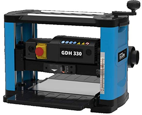 Güde 55268 Dickenhobel GDH 330 (1500 W, 2 Hobelmesser, Durchlasshöhe bis zu 152 mm, Durchlassbreite bis zu 330 mm, Spanabnahme bis zu 2,8 mm, ausklappbarer Zuführtisch, Spanabsaugstutzen)