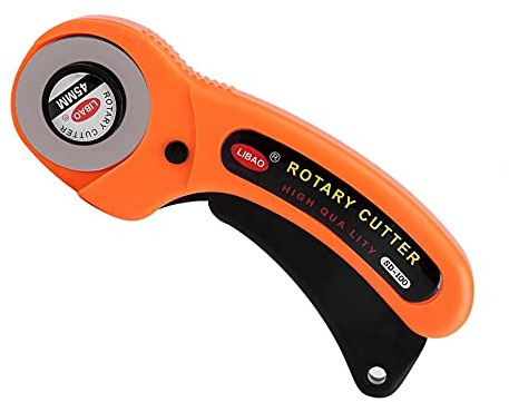 Jieddey Rotary Cutter,45mm Rolling Cutter Roller Fabric Cutter Blades Round Manual Wheel Cutter for Crafting Sewing Quilting Clothing Dressmaking