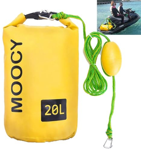 PWC Sand Bag Anchor & Dry Bag - 2 in 1 Jet Ski Kit With Adjustable Buoy for Float, Pool, Jetski, Kayak, Seadoo, Paddle Board, Waverunner, Watercraft, and Swim Mat