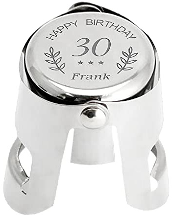 Personalised Prosecco Bottle Stopper Engraved Moscato Champagne Spumante Sparkling Stoppers Custom Bottle Stoppers Gift for Wedding Anniversary Fathers Day Birthday Christmas Valentine (Bday)