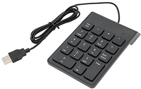 VBESTLIFE Clavier Numérique sans Fil, Portable et Mini Pavé Numérique à 18 Touches, Port USB, Clavier Numérique Antidérapant et Anti-Chute pour Ordinateurs Portables de Bureau