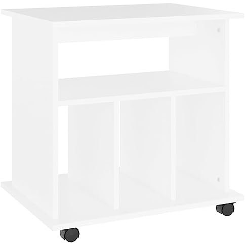 vidaXL Rollschrank mit Fächern Rollcontainer Büroschrank Aktenschrank Bürocontainer Schrank Büro Druckerschrank Weiß 60x45x60cm Holzwerkstoff