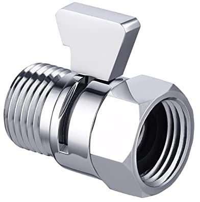KES Shower Head Shut Off Valve with Metal Handle G1/2 Water Flow Control Valve Brass Polished Chrome, K1140B3-CH