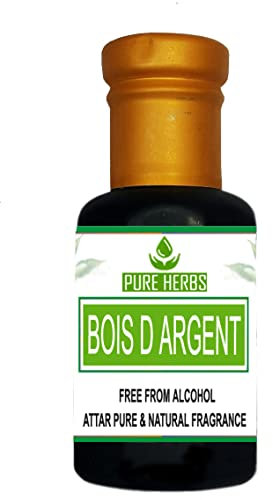 Pure Herbs Bois D Argent Attar sans alcool pour unisexe, convient pour les fêtes et les utilisations quotidiennes, parfum 100 ml