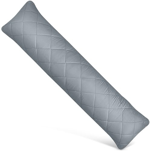 Utopia Bedding gestepptes Körperkissen, 40x145 cm Schwangerschafts- und Umstandskissen, Seitenschläferkissen, weiche Polyesterfüllung (Grau)
