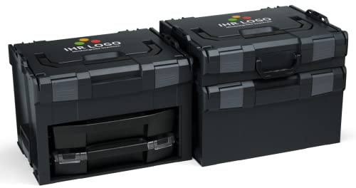Bosch Sortimo L-BOXX Set Schwarz | Anpassbar mit Logo | L-BOXX 102, 238 & LS-BOXX 306 inkl. i-BOXX, LS-Schublade & Sortierset C3 | Werkzeugkoffer mit Einlage
