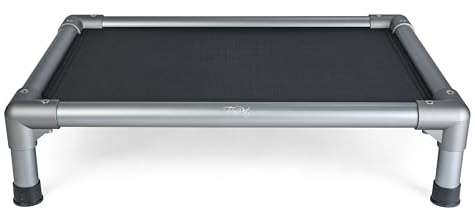 TrendPet HighBed hochwertiges erhöhtes Hundebett, Premium Hochbett, Hundeliege aus eloxiertem Aluminium (90x70cm)