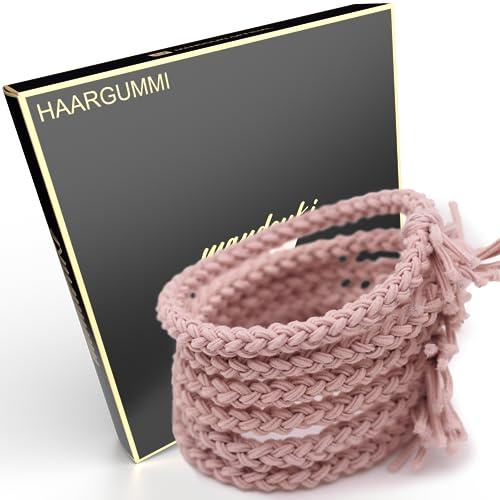 Mandouki® Haargummi (6 Stück) - Elegant geflochtene Haargummis: Ultimativer Halt und Strapazierfähigkeit für Damen und Mädchen