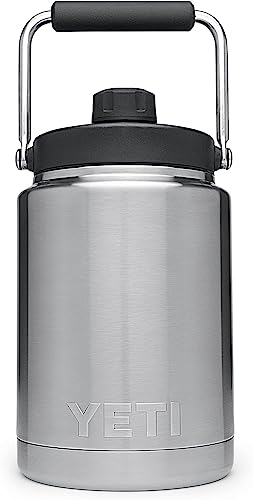 YETI Rambler Jug, Vacuum Insulated Stainless Steel Jug with Leakproof Magcap, Stainless Steel, 1.8 L