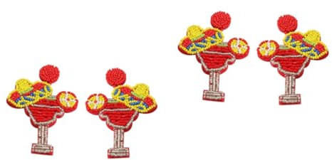PACKOVE 2pairs Statement Earrings for Women Teardrop Dangle Drop Earrings Wine Glass Pendant Fashion Accessory for Special Occasions