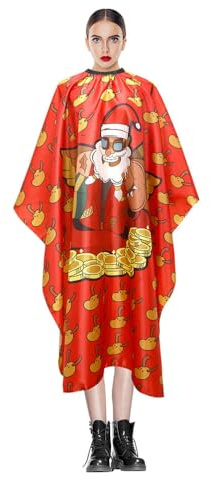 Housoutil Mantelle da parrucchiere, mantelle da parrucchiere, non-stick per capelli di Natale mantello da parrucchiere per donne parrucchiere camice per la cura del cappotto di Natale tessuto