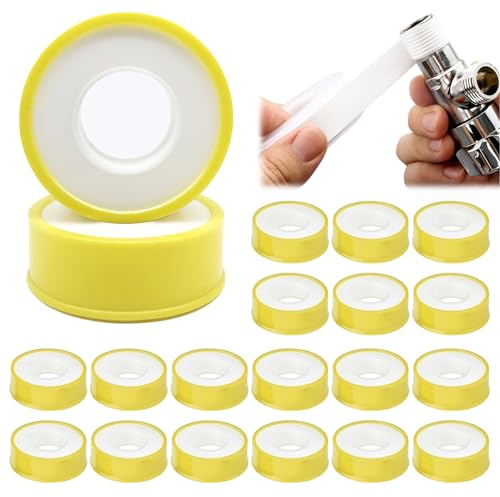 Vegena PTFE - Nastro sigillante per filettatura, 20 rotoli, in teflon, in PTFE, 12 mm x 0,1 mm x 12 m