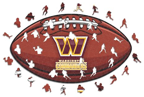 Iconic Puzzles - Washington Commanders, Logo, Wooden Puzzle Officially Licensed NFL, 100% Sustainable, Gift for Adults and Children, Size M, 270 Pieces