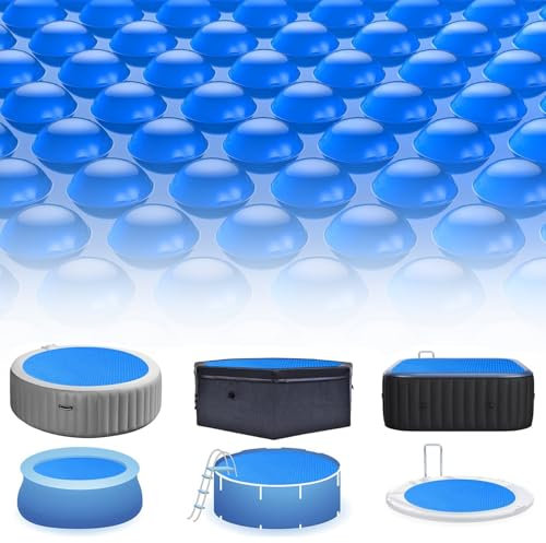 10Ft Swimming Pool Cover - Bubble Solar Blanket for Above Ground Pools, Round Protector, Floating Thermal Mat for Hot Tub, Spa