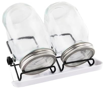 Sprossenglas - 2 Stück - 1000ML - Sprossenset - Pflanzenkeime - Sprossen für Sprossen - Inklusive Halter