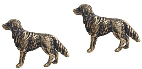 Operitacx 2 Stück Massive Messing-Schäferhundfiguren Kleine Statue Kleine Schäferhundfigur Schäferhundstatue Ornament Haustierfiguren 1 Paar Hausdekoration Tierfiguren
