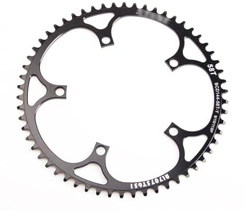 CYMKYQ Kettenblatt,Fahrrad Kettenblatt Feste Gangspur Fahrradkennring BCD144 144mm Road Track Bike Kette Ringkettenrad Schmaler Zähne Kettenringe(Color:BCD144 60t)