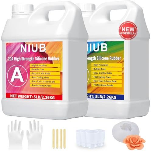 NIUB silicona para moldes 4,52kg 20A, Kit profesional de fabricación de moldes de silicona