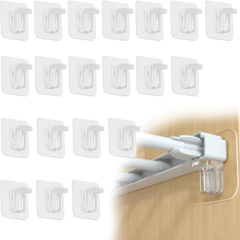 20 Piezas Soporte de Estante Transparente de Alta Resistencia, Soporte Balda Adhesiva de Estante sin Perforaciones, Clavijas en Forma de Autoadhesivo de Plástico para Armarios Zapateros Gabinetes