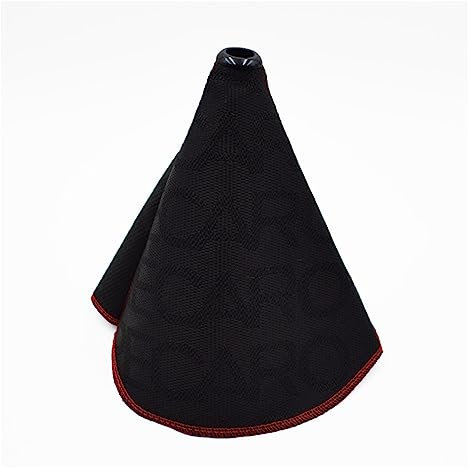 HSENY Universelle Passform for JDM Bride Style Hyper Fabric Shifter Boot Schaltknauf-Abdeckungskragen mit roten Nähten(Black)