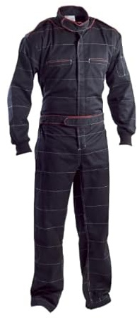 TUTA INTERA DA LAVORO UOMO MONACO (NERO-ROSSO, XL)