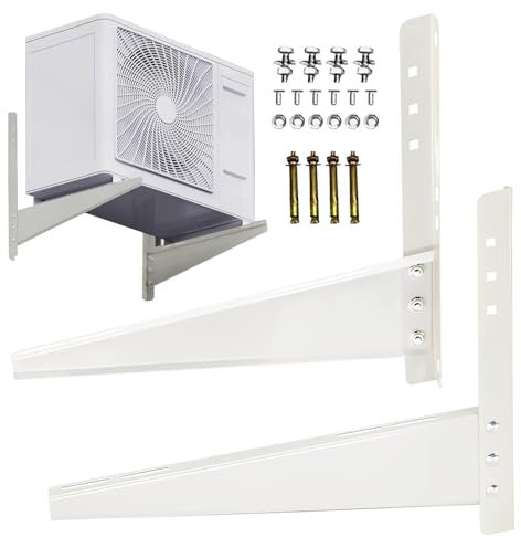 Nuyhadds Support AC – Support mural pour climatiseur, support AC | Support de montage pour unité de climatisation, cintre universel en acier robuste, support pour unité extérieure, accessoires AC
