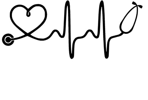 Autoaufkleber Krankenschwester Stethoskop Herzschlag Auto Personalisierter Aufkleber Laptop Koffer Motorrad PVC Aufkleber PVC Aufkleber(Black)