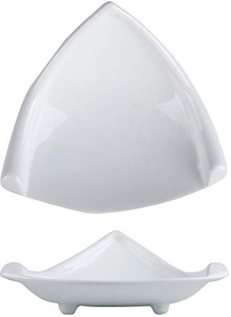 OLSKFUH Dining Plates Pure White Ceramic Soup Bowl Salad Bowl Dessert Triangle Bowl Creative Hotel Western Restaurant Tableware Household Fruit Bowl Dish Plate Dinner Plate,10 Inches-One Size