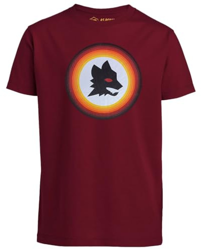 AS Roma T-Shirt Lupetto Stampato, Ragazzi, Rossa, 9-11 Anni
