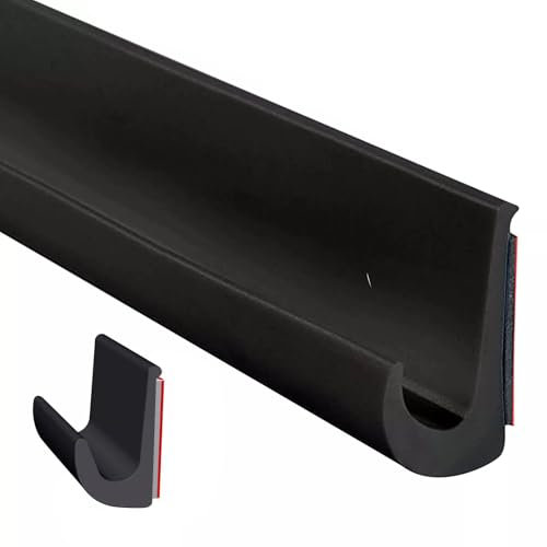 J Shape - Canalón de lluvia para autocaravana, tira de goteo TPE, en forma de J, cinta adhesiva autosellable para vehículos, camiones, barcos y autocaravanas (negro 5 m)
