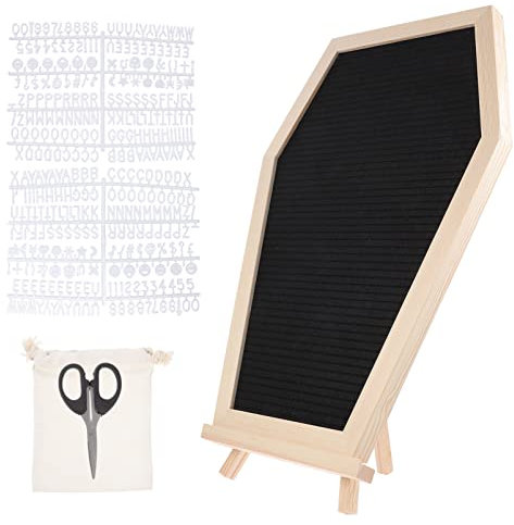 Amosfun 1 Satz Filz-Message-Board write board mehrwegteller tischtafel tavlit easy putz Bauernhaus Message Board Briefbrett Nachrichtentafel an der Tür multifunktionale Tafel hölzern Black