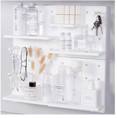 Kit de Combinaison de Panneau perforé, Organisateur Mural en Panneau perforé en PP, Kits de Panneaux perforés pour Montage Mural pour Bureau, Salle de Bain, Chambre à Coucher (Combinaison TR