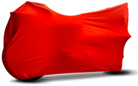 MBBROS Indoor Motorrad Abdeckplane für BMW S 1000 RR (K46,2009 2010 2011 2012 2013 2014), Elastische Stretch Stoff Motorradabdeckung Atmungsaktiv UV Staubschutzabdeckung für Garage,D Red-No Velvet