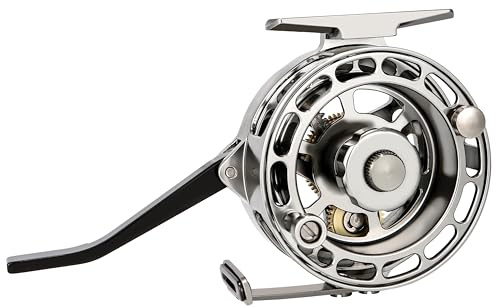 Bigchub Semi-Automatic Fly Fishing Reel, Quick Line Retrieval, Adjustable Drag, Quick Spool Removal, for Freshwater Lake Stream Pond Fishing, CNC Machined Aluminum
