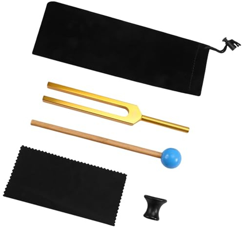 Stimmgabel-Set mit 432 Hz inklusive Hammer und schwarzer Basis, Aluminium-Stimmgabel-Set für tiefe Entspannung und Nervenanpassung